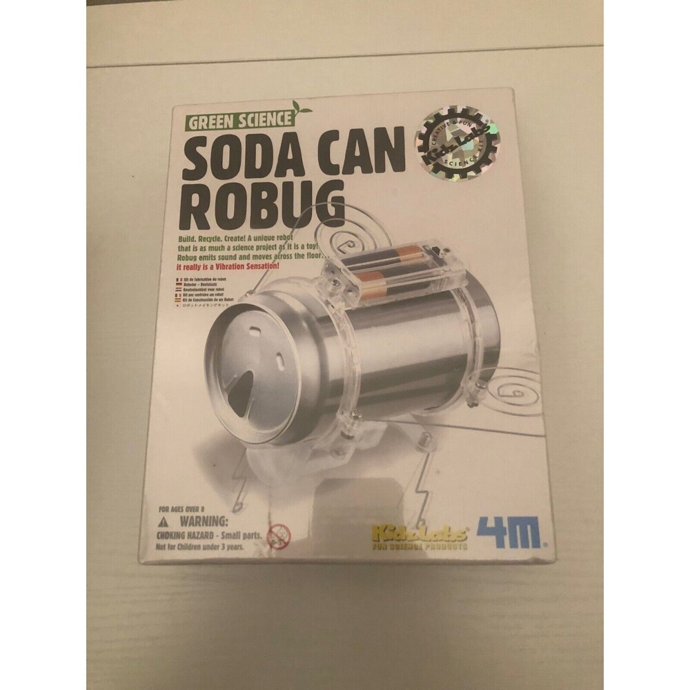 Green Science Soda Can Robug-‎ Build A Robot Kidz Labs Science Kit 4M NIP